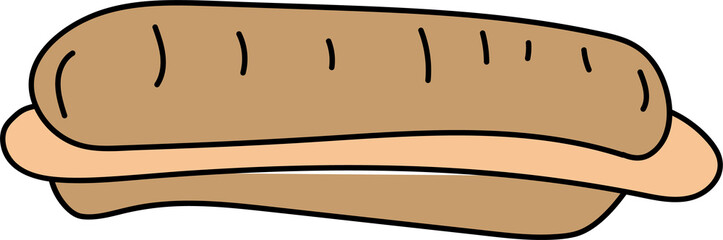 Hand drawn sandwich illustration on transparent background.
