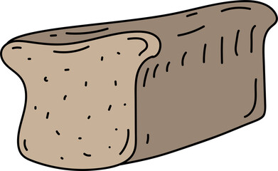 Hand drawn bread illustration on transparent background.
