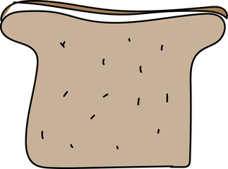Hand drawn bread illustration on transparent background.
