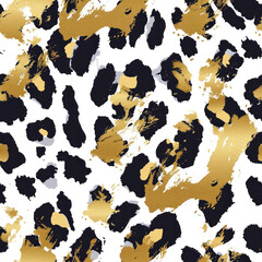 animalistic pattern design, black with gold colours 