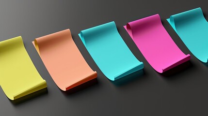 Colorful sticky notes isolated on black background