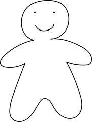 Hand drawn ginger bread illustration on transparent background.	