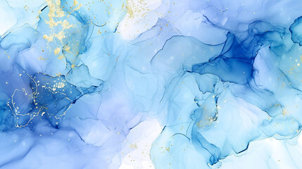 Watercolor blue pastel alcohol ink background