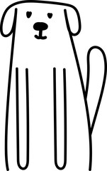 Cute cartoon dog illustration on transparent background.
