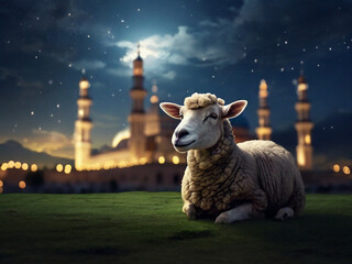 Eid Al Adha Mubarak islamic festival. generative ai