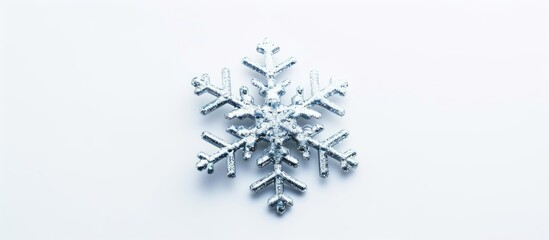 Lonely snowflake isolated on white background