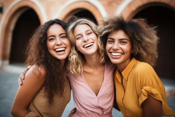 Fototapeta premium Group of Smiling Young Women