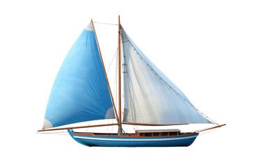 Blue Felucca Sailboat isolated on transparent background.