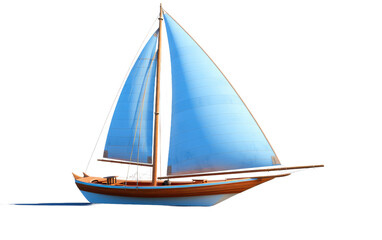 Blue Felucca Sailboat isolated on transparent background.