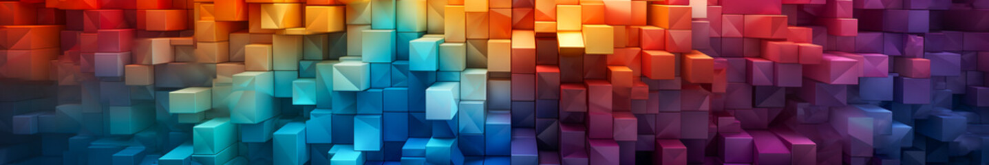 Bright and Colorful Geometric Pattern Design.  Web Banner Wonderland