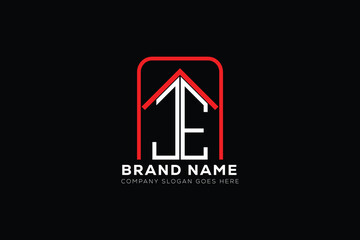 JE letter creative real estate vector logo design . JE creative initials letter logo concept. JE house sheap logo	
