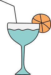 Hand drawn juice illustration on transparent background.
