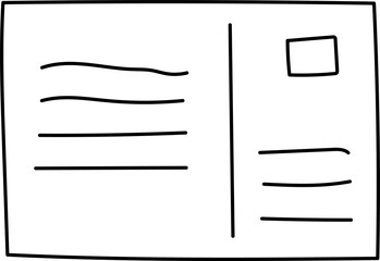 Hand drawn letter illustration on transparent background.
