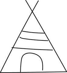 Hand drawn tent illustration on transparent background.
