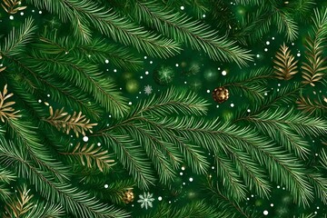 Christmas green background with fir branches  