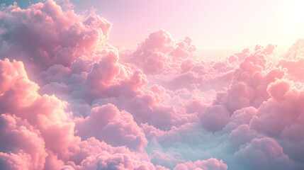 Pink sky with clouds 