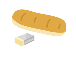 給食のコッペパンのイラスト