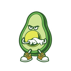 avocado cute retro concept cartoon