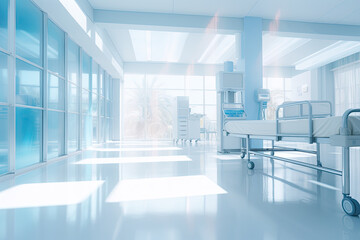 Fototapeta na wymiar Blurred interior of abstract hospital