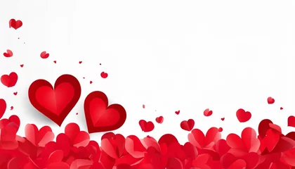 Poster love valentine background with red petals of hearts on background vector banner postcard background the 14th of february png image © Claudio