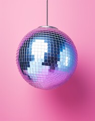 a disco ball on a purple background