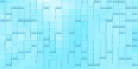 Modern seamless blue cube 3d extrude background, Blue Blocks Wall with geometric pattern, gradient of abstract blue grid geometric pattern, abstract blue square pattern for presentation and cover.	