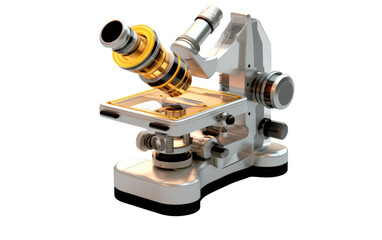 Fototapeta na wymiar Compound Microscope, 3D image of Compound Microscope isolated on transparent background.
