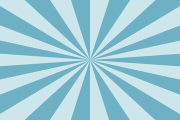Blue Sun rays Retro vintage style on white background, Sunburst Pattern Background. Rays. Summer Banner illustration