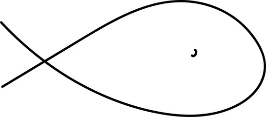 Hand drawn fish illustration on transparent background.
