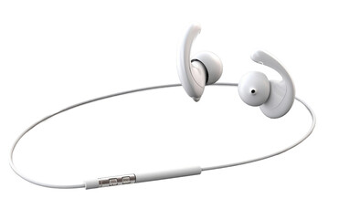 Earphones, 3D image of Earphones isolated on transparent background.