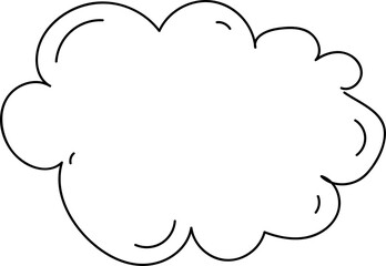 Hand drawn cloud illustration on transparent background.
