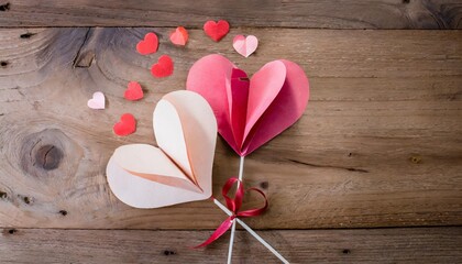 two valentine s paper hearts valentine s day day valentine