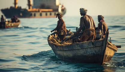 Modern day pirates want to capture a merchant ship. A container ship is under threat of being...