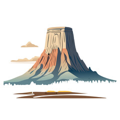 Devils Tower National Monument in Wyoming, U.S.A. Vector EPS10