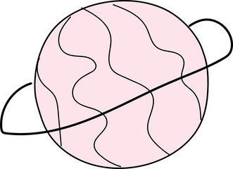 Hand drawn saturn illustration on transparent background.
