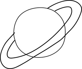 Hand drawn saturn illustration on transparent background.
