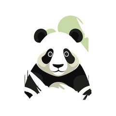Giant panda in the bamboo forest. Threatened or endangered species animals. Flat Vector EPS10
