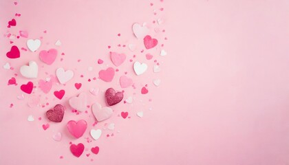 Fototapeta na wymiar cute little hearts on a pink background