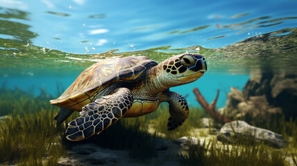 Obraz premium A realistic photography photo about water animal created with Generative Ai