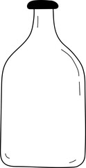 Hand drawn bottle illustration on transparent background.
