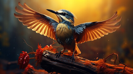 Obraz premium A realistic photography photo about bird, full body created with Generative Ai