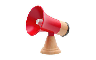 3D image of Acoustic Megaphone isolated on transparent background.