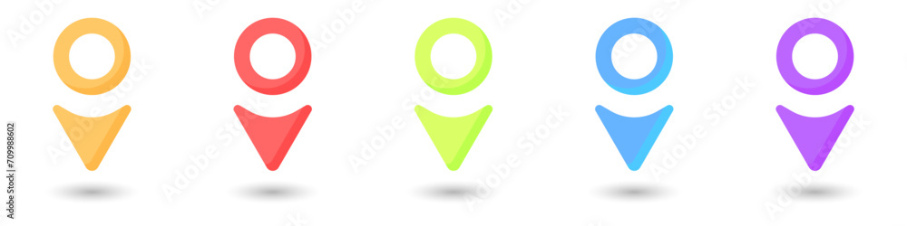Poster location label vector. pin on the map. geolocation sign vector set of stylish icons. trendy gps icon