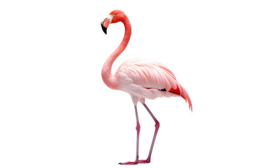 Graceful Flamingo Isolated on Transparent Background PNG.