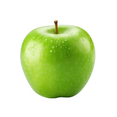 Fresh green apple isolated on white or transparent background, png clipart, design element. Easy to place on any other background.