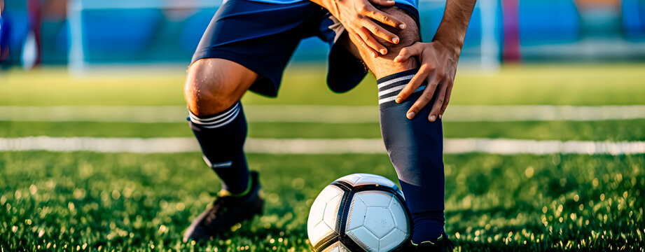 Knee injury in a football or soccer player