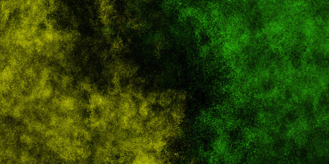 Small green leaves float on the surface of the pond. Ground with Mos. wallpaper texture old stone wall light effect background. Green and yellow background with black worn spots, in HD aspect ratio.