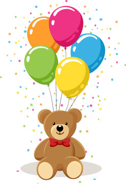 Teddy bear with balloons