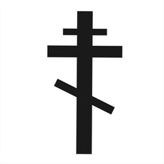 Silhouette cross icon for halloween. Vector illustration.