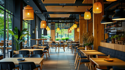 Interior of modern restaurant - Powered by Adobe